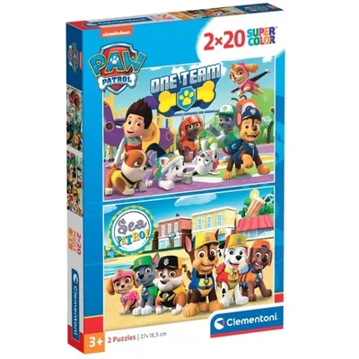 Zdjęcie produktu dla Kinderpuzzle Supercolour - Paw Patrol (2x 20 Teile) - Clementoni 24779 - (Spielwaren / Puzzle)