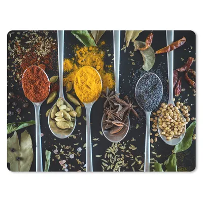 Produktbild von MuchoWow® Mauspad Mousepad Löffel - Gewürze - Kräuter - Essen - Tisch 40x30 cm - Mousepads - Maus Mat - Pad - Mausunterlage - Anti Rutsch