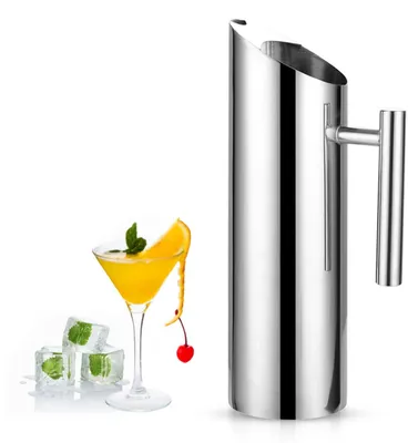 Edelstahl-Wasserkanne 2L mit Eiswürfelschutz, Kaltgetränkekanne
