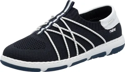 Produktbild von Rieker Slipper - Marino / Weiß Textil : Normal : 43 Größe: 43 Weite: Normal