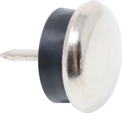 Produktbild von Adsamm® | 32 x Metallgleiter mit Puffer und Nagel | Ø 20 mm | Silber | rund | Möbelgleiter mit Stift in von Adsamm®