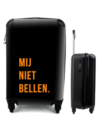 Produktbild von MuchoWow® Koffer Handgepäck Trolley Rollkoffer Kleine Reisekoffer mit 4 Rollen - Zitate - Sprichwörter - Ruf mich nicht an. - Orange - Schwarz - Cabin Size < 55x40x23 cm & 55x40x20 cm - Fotokoffer - Kabinenkoffer - Boardgepäck - Reise-Box - Reisekoffer - Reisegepäck - Koffer mit Bild - Trolley für Kinder
