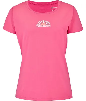 Image de T-shirt Babolat, modèle "Perf Coton Tee", pour femmes, couleur corail, taille XL