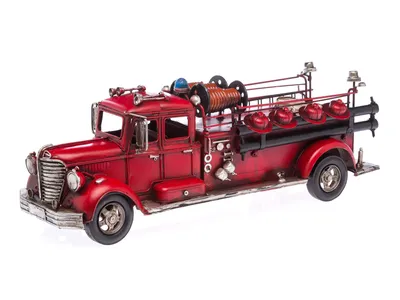 Produktbild von Modellfahrzeug Feuerwehr im Nostalgischem Stil Feuerwehrauto 50cm Auto Blech