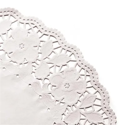 250 runde Papier-Tischdecken, weiß, Ø 37 cm