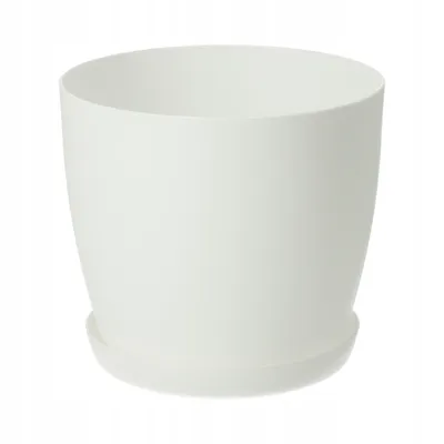 Obrázek produktu pro KADAX matný květináč "Agen", květináč s podšálkem, bílý, 12 cm