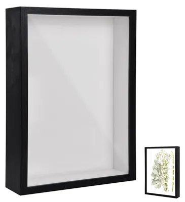 Image de Cadre photo 3D, cadre photo à remplir, cadre photo profond à remplir, 21 x 30 cm, cadre profond pour mur et bureau, cadre photo en relief, profondeur 3 cm, idéal pour la décoration murale, couleur noire