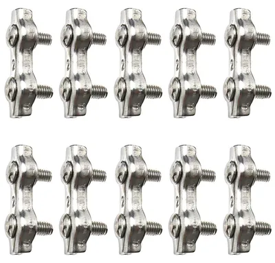 Duplex-Kabelklem, Edelstahl 304, 2 mm, 10 Stück