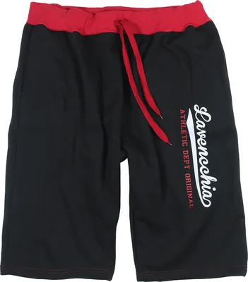 Produktbild von Lavecchia Herren Sweatshorts Bermuda LV-2017 (Black-Red, 5XL)