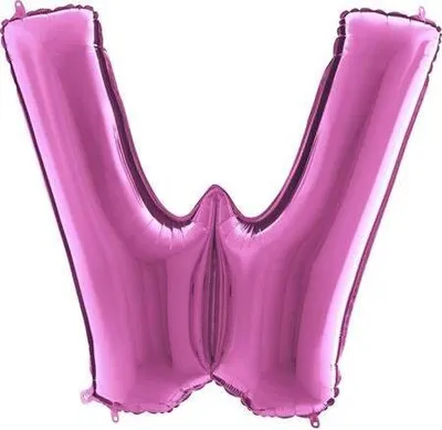 Obrázok produktu pre Nafukovací balónik písmeno W ružové 102 cm - Grabo