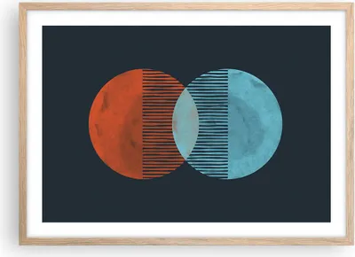 Produktbild von Gerahmtes Poster - Rahmen in heller Eiche - Geometrie Abstraktion Minimalismus - 70x50 cm - Wand Bild - Wanddeko - Wandbilder - Kunstposter - Wandposter - Bilderrahmen - Bilder - P2NAA70x50-5042