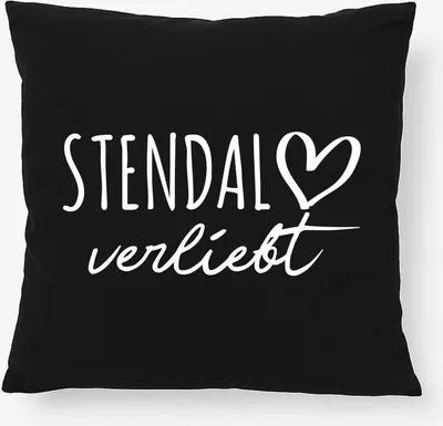 Produktbild von Huuraa Kissen Stendal verliebt 40x40cm mit Füllung Black Baumwolle Dekokissen Geschenkidee