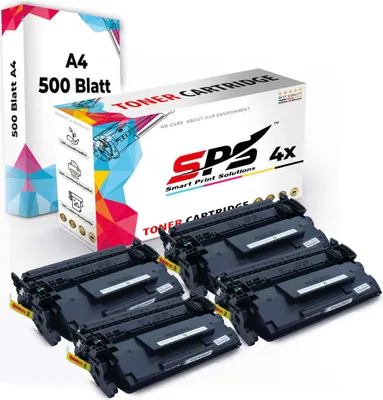 Produktbild von Druckerpapier A4 + 4x Multipack Set Kompatibel für HP Laserjet Pro M 501 (CF287A/87A) Toner Schwarz