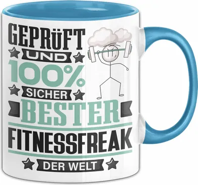 Produktbild von Fitnessfreak Geschenk Lustiger Spruch für Fitnessfreak Geschenkidee Bester Fitnessfreak Der Welt (Blau)
