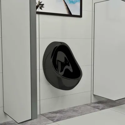 Produktbild von "Winter Sale" Gartenmöbel & Zubehör - Schwarz Wandurinal mit Spülventil Keramik Schwarz DE6006305