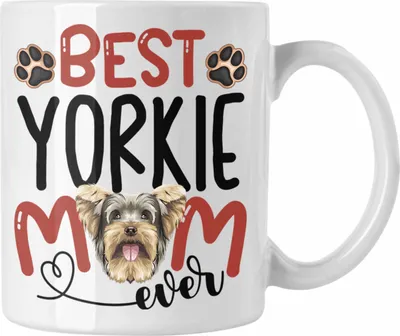 Produktbild von Trendation - Yorkie Mom Besitzerin Tasse Geschenk Lustiger Spruch Geschenkidee Besitzerin Yorkie Mama (Weiß)
