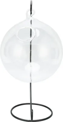 Produktbild von Hängendes Glas-Aquarium, transparente Tischschale mit Ständer für Büro- und Heimdekoration