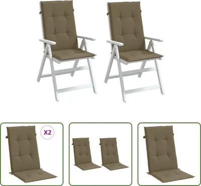 Zdjęcie produktu dla The Living Store Wysokie poduszki oparciowe 2 szt. Tkanina Melange Taupe 120x50x4 cm