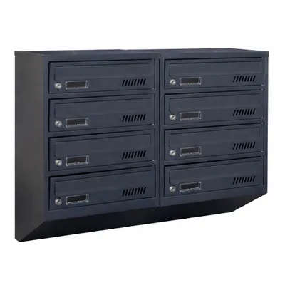Produktbild von Briefkastenanlage 8er GDS Anthrazit RAL 7016, 20 cm Tiefe Wandmontage Briefkastensysteme