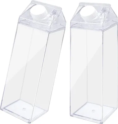 Produktbild von Transparente Milchbox Quadratische Wasserflasche 500 ml Wiederverwendbar