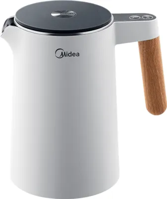 Produktbild von Midea Wasserkocher MK-HE1533-1,5 Liter, 2200W, mit Temperatureinstellung und Warmhaltefunktion, mit Sicherheitsfunktionen,Griff mit Holz Optik,Weiß