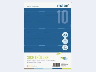Produktbild von Milan 100 Sichthüllen A4PP genarbt 120µ im Beutel