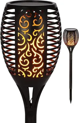 Produktbild von Solar Fackel tanzende Flammen 12x12x78cm 36 led xxxl
