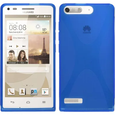 Produktbild von PhoneNatic Case kompatibel mit Huawei Ascend P7 Mini - blau Silikon Hülle X-Style + 2 Schutzfolien