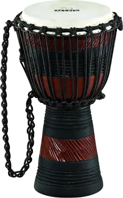 Productafbeelding van Afrikaanse Handtrommel - Djembe Kinderen - Muzikale Ontwikkeling - Handgemaakt Hout - Diameter 20 cm - Mahonie