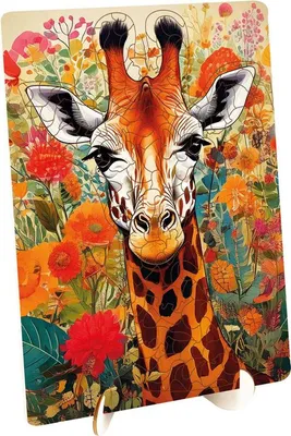 Image de Houten Puzzel Giraf - Unieke Vormen - 130st.