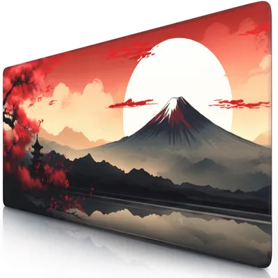Obrázok produktu pre Titanwolf Herná podložka pod myš XXL, 900 x 400 x 3 mm, podložka na stôl, umývateľná, protišmyková zadná strana, rýchlosť a presnosť, Japan Sunset 2