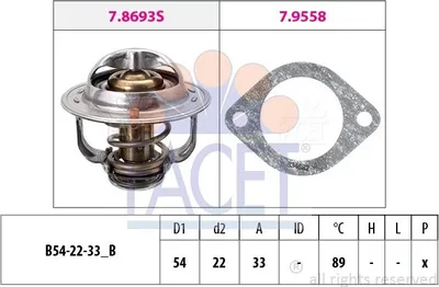 Produktbild von FACET Thermostat Kühlmittel 89°C für OPEL Corsa D Schrägheck (S07) ZAFIRA B (A05) Mokka / Mokka X (J13) Astra J Sports Tourer (P10) Corsa C Schrägheck