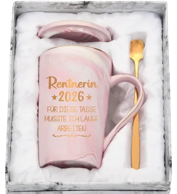 Produktbild von Kaffeetasse Rentnerin 2026 Ruhestand Geschenk Frauen 400ml Rosa Keramik