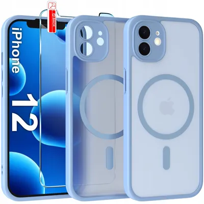 Immagine prodotto di Custodia magnetica opaca per iPhone 12 | Compatibile con MagSafe, resistente + vetro