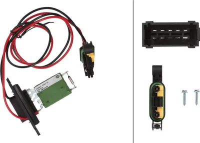 Image de Résistance ventilateur intérieur 12 V 7 broches HELLA pour entre autres RENAULT TWINGO