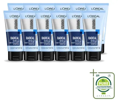 Immagine prodotto di 12 confezioni di L'Oréal Paris Studio Line Radical, gel super forte, 150 ml - confezione grande - 12 pezzi