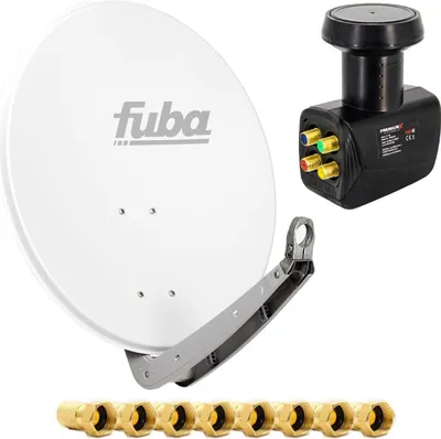Produktbild von Fuba Set 4 Teilnehmer SAT Anlage DAA 650 W Schüssel Alu Quad LNB 8x F-Stecker