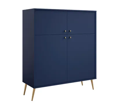 Image de AX LIVING Buffet salle à manger Rorene meuble de rangement 105 cm bleu