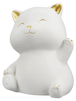 Imagen del producto de Figura de gato, "Kitty", cerámica, blanca, paquete de 3 unidades, largo: 11,5 cm, ancho: 11,5 cm, alto: 15,5 cm. Código: 32086. Número de artículo: 4063387320860