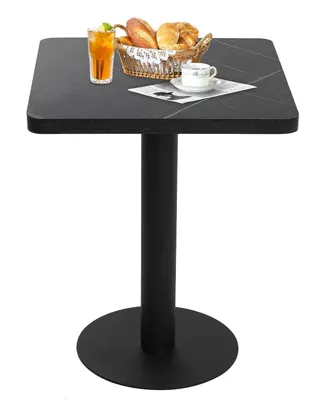 Immagine prodotto di Tavolo quadrato da pranzo, 60x60 cm, effetto marmo nero, struttura in metallo, piano in MDF