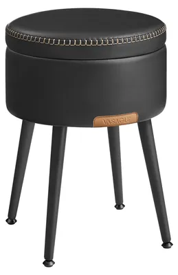 Produktbild von VASAGLE Sitzhocker, Sitzbank mit Stauraum, Kunstleder, rund, Stahlbeine