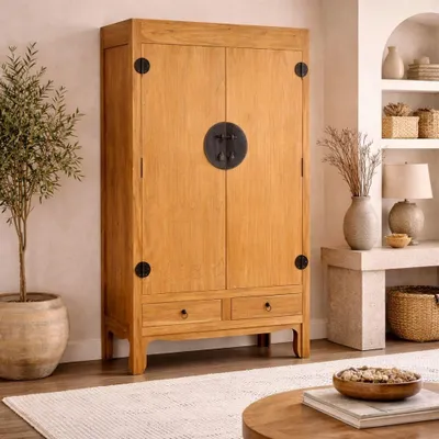 Produktbild von Hochzeitsschrank ASIA Antik Natural ca. H175cm Massivholz