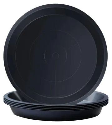 Immagine prodotto di Omgoods - Set di 5 sottovasi neri per piante, diametro 26 cm