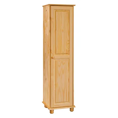 Produktbild von Möbilia Kleiderschrank aus Kiefer Massivholz – Natur lackiert – 1 Tür, 4 Einlegeböden – 45 x 52 x 177 cm