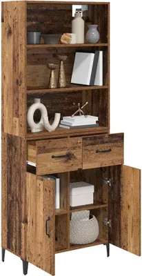 Obrázek produktu pro vidaXL Highboard old wood 69,5 x 34 x 180 cm materiál na bázi dřeva