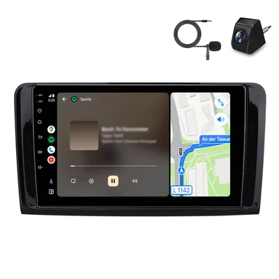 Obrázok produktu pre Autorádio so zadnou kamerou pre Mercedes-Benz triedy ML/GL (W164, X164) 2005–2012 s podporou CarPlay, Android Auto, multimediálnym systémom, rádiom, GPS navigáciou, Wi-Fi, Bluetooth, DAB+ a SWC 2+64 GB
