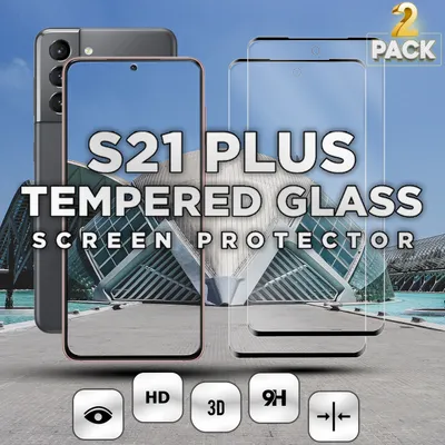 Zdjęcie produktu dla 2-pak Samsung Galaxy S21 PLUS - Szkło hartowane 9H - Wysokiej jakości osłona ekranu 3D