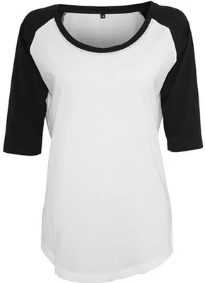 Zdjęcie produktu dla Build Your Brand BY022 | Damski 3/4 kontrastowy raglanowy t-shirt damski - Kolor: Biały/czarny - Rozmiar: L
