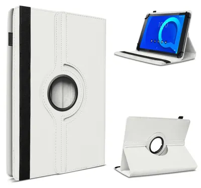 Produktbild von Tablet Hülle für Telekom T Tablet Tasche Schutzhülle Case 360 Grad Drehbar CoverFarbe 360 Uni:Weiss