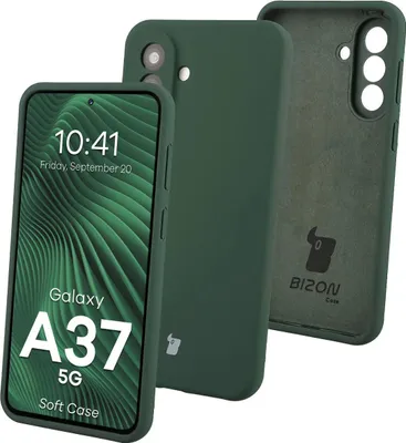 Produktbild von Silikon Handyhülle für Galaxy A37 5G, Bizon Soft Case, Dunkelgrün